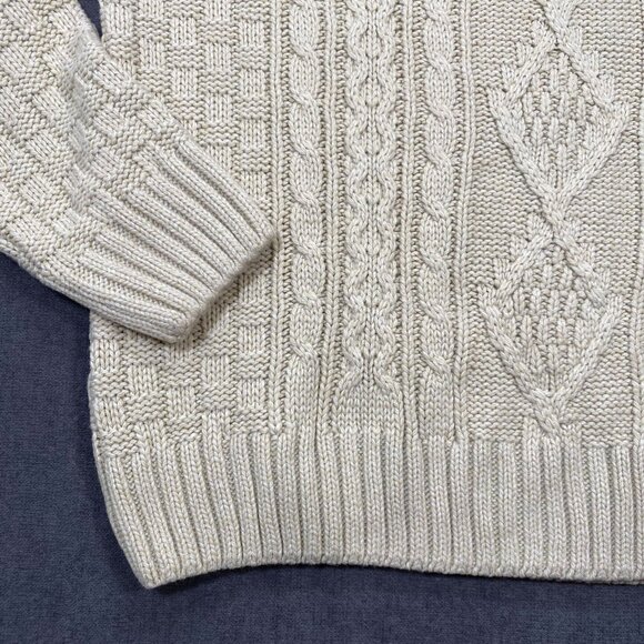 ASOS Womens Cable Knit Sweater Shawl Collar Small Beige Long Sleeve Pullover - Picture 7 of 11